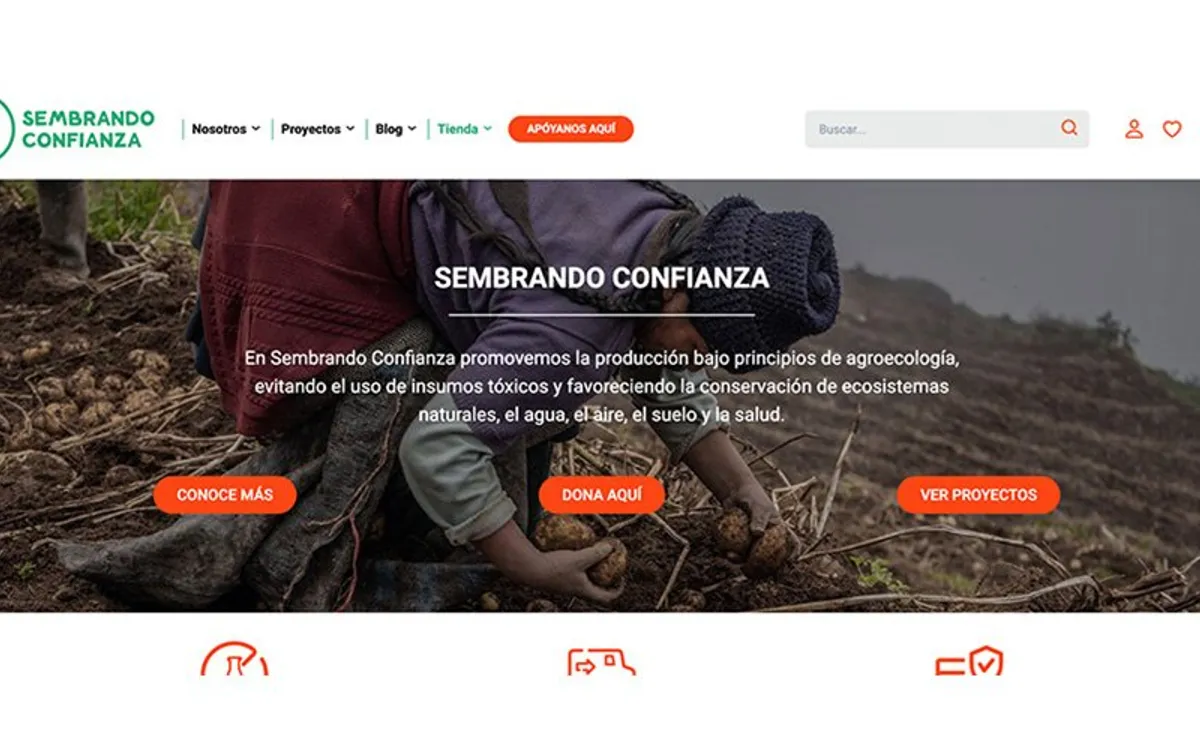 Proyecto Sembrando Confianza: sitio con tienda